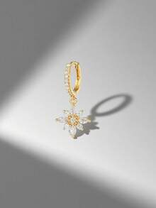 1只925纯银星形耳钉，扁平耳骨耳钉，适合日常佩戴、婚礼、派对、订婚、周年纪念、情人节及其他场合。