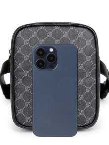 2025 New Fashion PU Leather Floral Pattern Crossbody Bag, Korean Shoulder Pouch, Street Outdoor Phone Sports Cycling Organizer Bag, Unisex Small Bag