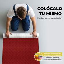 VINILMAX Piso Antiderrapante Resistente de 160 cm de Ancho x 200 cm de Largo | Antideslizante, Textura Rugosa, Soporte Non Woven, Fácil de Instalar | Ideal para Pasillos, Escaleras, Bodegas, Coches, Gimnasios, Talleres - Rojo - Ver 6