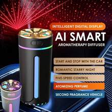 RAF USB Powered 4-Mode Aroma Diffuser (Smart, 2-Level, Starry Sky, Fragrance Mist) With 2 Mist Levels, Suitable For Home, Car, Office Or Travel. It Is Both A Fragrance Diffuser And A Modern Incense Burner. Smart Car Air Purifier Humidifier Aromatherapy Diffuser Car Deodorizer Car Atmosphere Light With 6 Filter Cores, Car Accessories