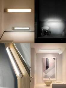 1 件 10 厘米/3.94 英寸、20 厘米/7.87 英寸、30 厘米/11.81 英寸、50 厘米/19.69 英寸 LED 橱柜灯，带运动传感器，暖白色，适用于衣柜和橱柜，USB 充电，磁性，可移动，可调节，电池供电，适用于壁橱、楼梯、衣柜 - 白色 - 查看 3