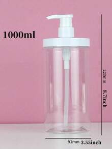 1个500-1000毫升广口泵瓶，适用于医院使用，大号泵头，可用于洗发水、沐浴露等，是开学季必备品