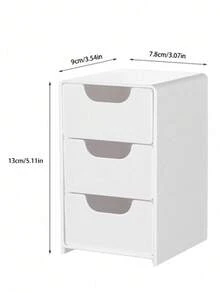 1 件迷你壁挂式三层收纳盒，节省空间的桌面化妆品收纳盒、梳妆镜柜，无需钻孔