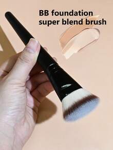 1 件专业粉底化妆刷，面部美容工具 - 黑色 - 查看 2