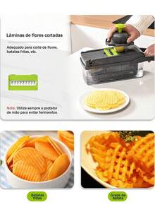 MATOUGUI Kitchen Multifunctional Stainless Steel Vegetable Cutter Peeler Slicer With Blade And Hand Guard Storage Box - Multicolor - Ver 6