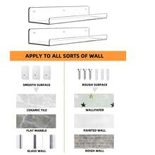 1/2/4件4/7/12/15英寸透明亚克力U型壁挂式收纳架，无需钻孔，指甲油展示架，厨房调味品收纳架