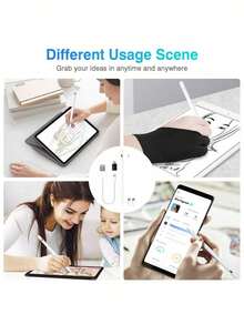 Touchscreen Pen For Cell Phone Tablet Fine Tip Rechargeable Universal - White - View 9