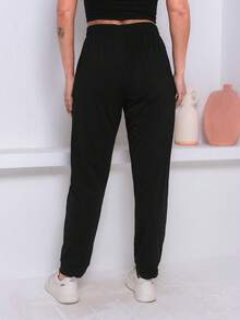 Women's Sports Pants With Elastane - Comfort And Flexibility For Physical Activities - 珊瑚紅 - 查看 5