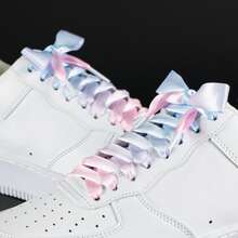 1 Paar mehrfarbige Seidenschnürsenkel, Bonbonfarben-Farbverlauf, vielseitig einsetzbare Schnürsenkel