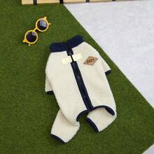 25件天鹅绒四脚外套，狗狗衣服，猫咪保暖装，宠物四脚双面绒外套，加厚防风保暖服，小动物装，休闲牵引带扣秋冬加厚雪地服，小型犬衣服，动物用品，新款狗狗衣服，四脚加厚雪地英式休闲装，狗狗针织毛衣，动物牛仔装 - 米色 - 查看 5