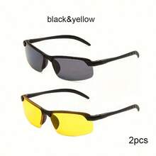 1/2/4pcs Semi-Rimless Glasses - Women/Men Driving Glasses Yellow/Green Driving Glasses Accessories - Multicolor - View 13