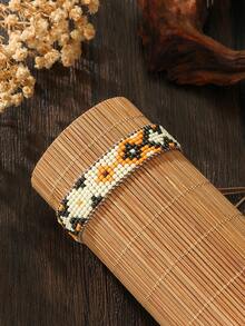 波西米亚串珠耳环，复古假日风格，绿松石色、黑色、多色珠子，几何菱形不对称图案，手工编织，优雅别致的时尚配饰，适合女性、情侣、日常佩戴和送礼