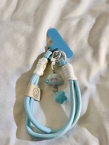 Colgante de teléfono con diseños de tortuga, nube y estrella - Correa de muñeca universal hecha a mano para teléfono, cámara, llaves - Accesorios de llavero con encantos de dibujos animados lindos - Empaque de multicolor