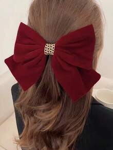 Kẹp tóc nơ thời trang, phù hợp cho sử dụng hàng ngày, thời trang mùa thu, kẹp tóc càng cua, kẹp tóc, càng cua, kẹp tóc cài, kẹp tóc, nơ, dễ thương, phụ kiện tóc, phụ kiện đội đầu - Đỏ - Xem 3