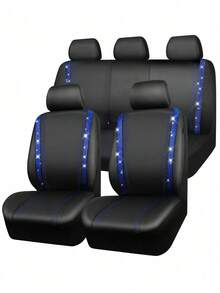 9pcs Glitter Diamond Car Seat Covers, 4pcs Glitter Diamond Car Foot Mats, Glitter Rhinestones Non-Slip PVC Set For SUV/Truck/Car (Complete Front And Rear, Waterproof All-Weather Interior Protection) - A款 - 查看 17