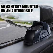 1pc Black Windproof Car Ashtray - Universal Model, Fashionable Black With Metal Lining, Seamless One-Piece Design, Sealed To Prevent Ash Leakage And Odor Diffusion - 1pc Car Ashtray - View 7