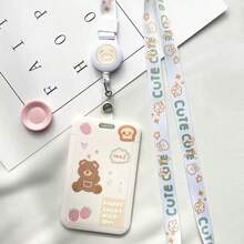 1 件简约卡夹，熊图案卡盒，学校用品，返校用品，文具，教师用品，教师礼物 - 彩色 - 查看 1