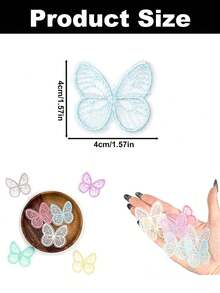 10/20pcs Double Layers Embroidery Sticker Mesh Sewing Butterfly Patch Repair Craft Wedding Decor Clothes Sewing Handmade DIY Accessories - Multicolor - View 4