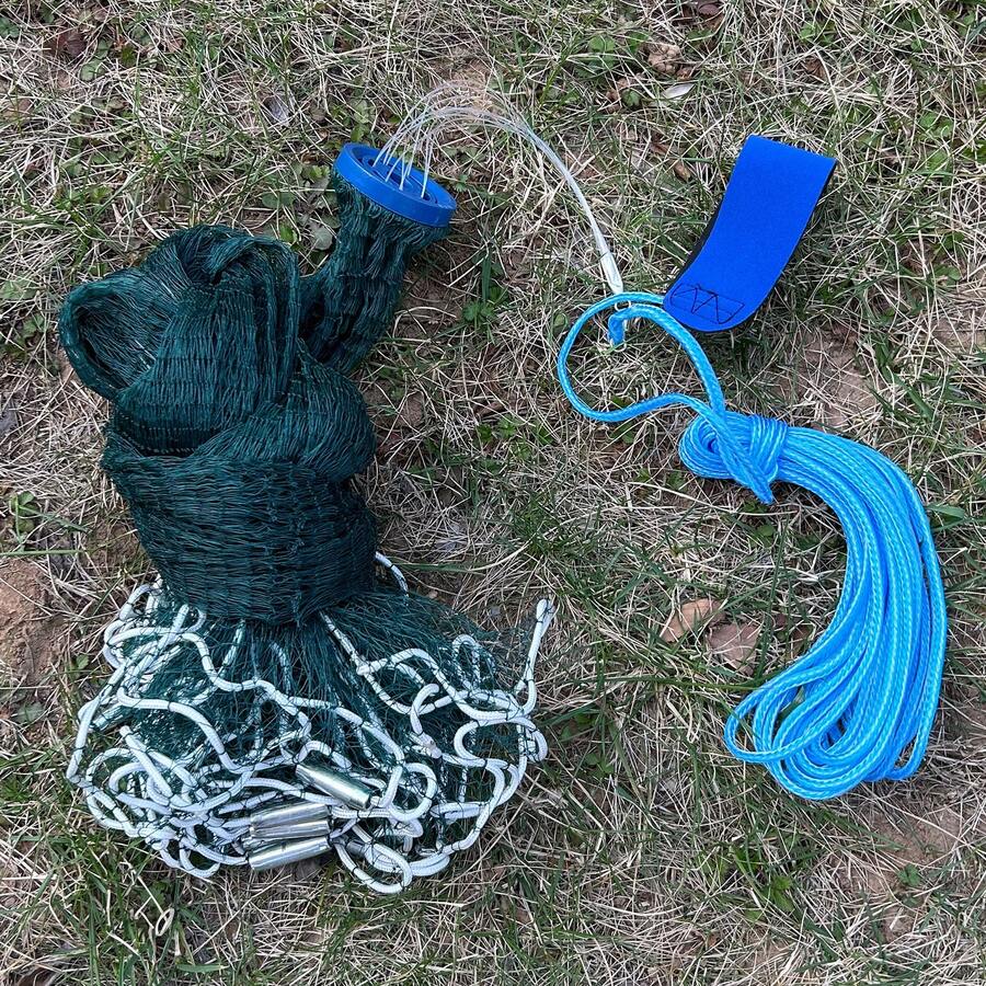 Green Multifilament Fishing Net Hand Throw Fishing Cast Net For Bait With Pendant Outdoor Nylon Monofilament Cast Net Sturdy Portable Fishing Accessories Fishing Kit Complete Working Tools Fishing Cast Nets Fishing Net Sport Fishing