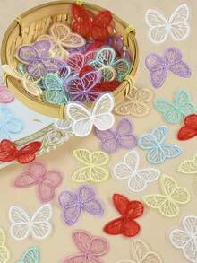 10/20pcs Double Layers Embroidery Sticker Mesh Sewing Butterfly Patch Repair Craft Wedding Decor Clothes Sewing Handmade DIY Accessories - Multicolor - View 11