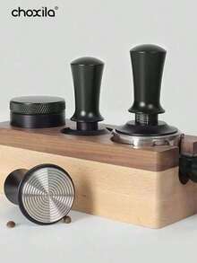choxila 1 件浓缩咖啡压粉器，咖啡机粉末压粉器，带波纹不锈钢底座，可调节深度设计，51 毫米/53 毫米/58 毫米浓缩咖啡配件，咖啡师工具