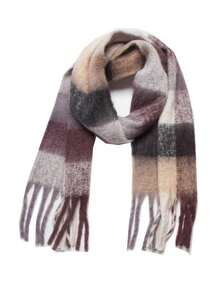 1pc Women Colorful Plaid Scarf, Warm Neck Warmer, Suitable For Daily Life, Work, Shopping, Autumn/Winter For Dress