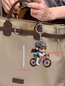 3/1 Cute And Fun Keychains For Cycling Boys And Girls, Made Of 2D Flat Acrylic Material, Suitable For Cycling Enthusiasts' Bag Accessories, Keychains, Car Keychains, Car And Home Decorations, Keychains, Perfect Gifts For Family And Cycling Enthusiasts