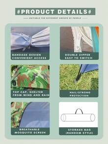 1pc Camping Tent, Multi-Color Options, Waterproof, UV-Resistant, Anti-Mosquito, Easy Assembly, Portable, Handmade, Outdoor Accessories, Suitable For 1-3 People Camping, Hiking, Trekking