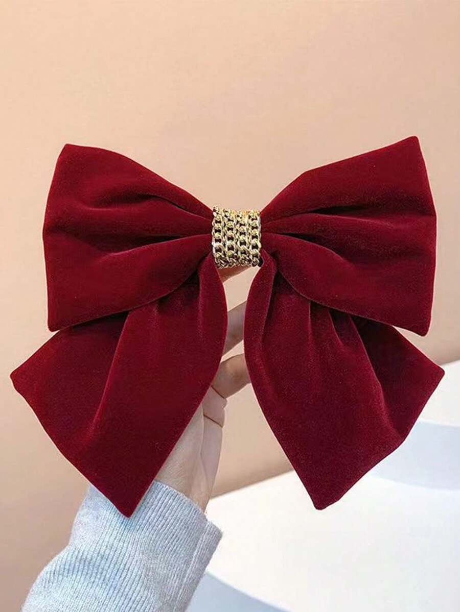 Kẹp tóc nơ thời trang, phù hợp cho sử dụng hàng ngày, thời trang mùa thu, kẹp tóc càng cua, kẹp tóc, càng cua, kẹp tóc cài, kẹp tóc, nơ, dễ thương, phụ kiện tóc, phụ kiện đội đầu - Đỏ - Xem 1