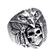 1 件时尚钛钢鹰头设计戒指，男女通用不锈钢戒指，适合送给男朋友、朋友、伴侣、情侣 - 戒指 - 查看 8