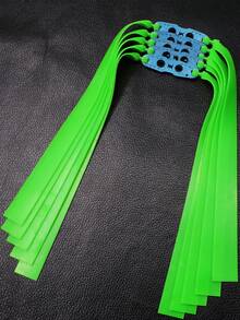 5/10/15 piezas Equipo de caza al aire libre Bandas de goma verdes de 1.0 mm, Bolsa de cuero para posicionar el fondo de la olla, Bandas de goma planas con taper 2012 para reondas, Material de látex natural con alta elasticidad y tensión fuerte, Accesorios para tirachinas, Esenciales para el tiro con tirachinas, Adecuado para actividades recreativas al aire libre