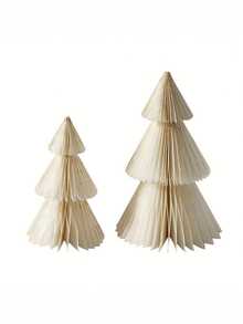 Juego de 3 piezas de decoración de escritorio de árbol de Navidad de papel en forma de panal 3D, bola de flores de papel 2025 para decoración de centro del hogar, oficina, cocina, fiesta festiva, decoración multifuncional para boda, cumpleaños y actividades estacionales, decoración de mesa para fiesta de Año Nuevo