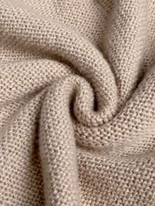 1pc Women's Plus Size V-Neck Long Sleeve Button Front Ribbed Cable Knit Cardigan Sweater, Casual Versatile Jacket, Suitable For Autumn And Winter - Khaki - View 7