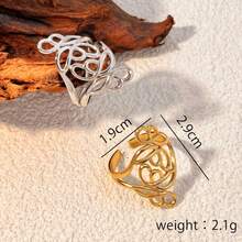 New 18K Stainless Steel Fashion Ring, The Opening Design Can Be Adjusted In Size - 10 - View 2