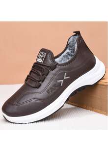 Męskie zimowe buty sportowe z podszewką termiczną, grube, ciepłe, antypoślizgowe, z miękkiej skóry, wodoodporne, modne, z miękką podeszwą, antypoślizgowe, uniwersalne