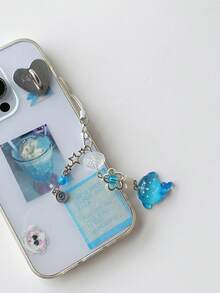 1Pc Cute Simulation Marine Shark Mobile Phone Chain Handcrafted Beaded Keyring Accessory Fish Charm Aesthetic Y2k Unique - Multicolor - View 5