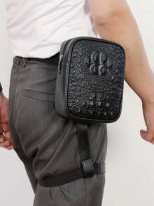 2025 New Fashion PU Leather Floral Pattern Crossbody Bag, Korean Shoulder Pouch, Street Outdoor Phone Sports Cycling Organizer Bag, Unisex Small Bag