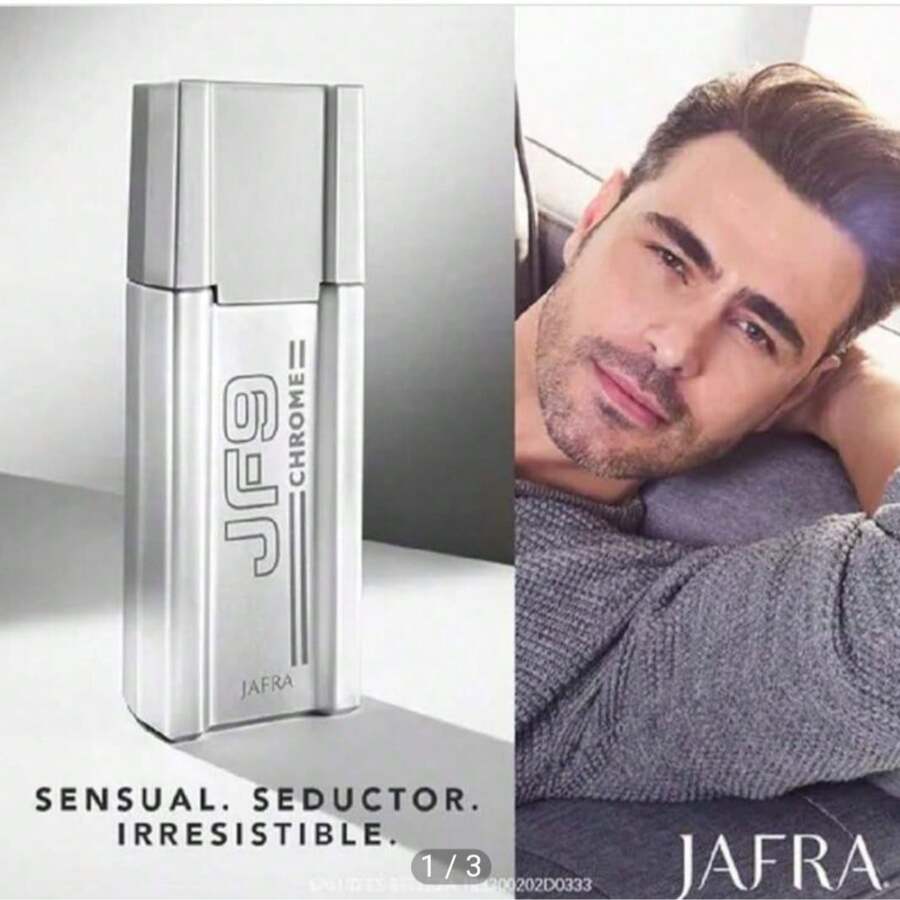 JF9 CHROME Colonia 100ml Impactante Concentración Fougère Amaderosa Aromática Perfume Hombre Fragancia Larga Duración Estilo Varón Elegancia Presentación Premium Perfumería Moderna - FOUGERE MADEROSA AROMATICA - Ver 1