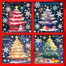 New Christmas Decorations Christmas Tree Static Stickers For Mall Window Display, Snowman, Snowflake Glass Stickers, Multiple Styles And Patterns Available, Suitable For Christmas Home Decor Room Decor Wall Decor Wall Stickers Wall Sticker Christmas Decorations Home