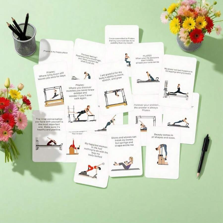 Affirmation Cards For Yoga & Pilate,Pilates Affirmation Cards, Unique Affirmations