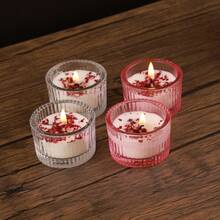 1/4pcs High-End Glass Aromatherapy Candle Set Gift Box, Made Of A Mixture Of Glass Wax, Soy Wax, And Beeswax, Suitable For Wedding Venues, Halloween Holiday Venues, Restaurants, Living Rooms, Yoga Studios, Meditation, Birthday Candles, Mother's Day Gifts, Valentine's Day Gifts, Birthday Gifts, Adult Gifts, Wedding Candles, Home Decoration, Room Decoration, Wedding Gifts, And Souvenirs