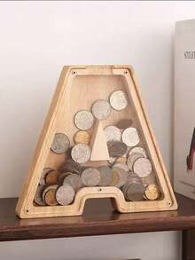 Piggy Bank For Wooden Large Letter Piggy Bank Alphabet Money Bank With Initial , Coin Bank Fun Gifts For Birthday, Christmas, Festival