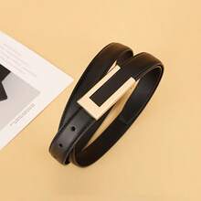 1 件女士简约时尚高档合金材质腰带，纯色优雅腰带配饰适合青年、中年女性佩戴，提升女性气质，U 型手工扣细腰带，搭配经典裤/裙腰带，适合夏季日常办公穿着、学校，适合日常穿着、时尚、青少年、户外、度假、运动、旅行、街头、服装搭配、开学季、万圣节