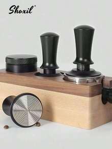shoxil 51mm/53mm/58mm Coffee Tamper, Premium Barista Tamping Tool. With Calibrated Spring, Stainless Steel Design, Adjustable Depth Coffee Distribution, Self-Leveling Tamper Tool. 51mm/53mm/58mm 2-In-1 Tamper And Distributer Back To School