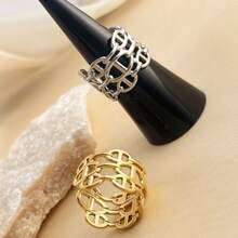 New 18K Stainless Steel Fashion Ring, The Opening Design Can Be Adjusted In Size - 18-dourado - View 4