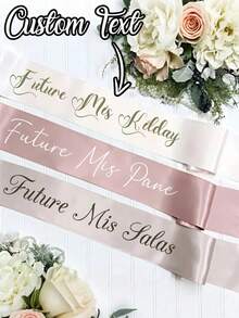 Customized Text Bride Sash, Customized Text Ribbon, Customized Name Belt, Any Name, Unique Gift, Wedding Party Decor, Mom Sash, Birthday Sash, Bride-To-Be Sash, Bachelorette Party Sash, Graduation Sash, Various Occasion Party Decor, Graduation And Wedding Birthday Party - DIY Party Supplies, Engraved, Colored