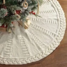 1 Peça Saia Clássica de 48 Polegadas para Árvore de Natal com Fechamento por Cordão - Decoração Natalina Moderna de Poliéster, Sem Necessidade de Eletricidade, Perfeita para Decorações de Árvore Festiva, Decorações de Árvore de Natal, Ideal para Decoração Natalina Doméstica, Decoração de Ambiente Natalino