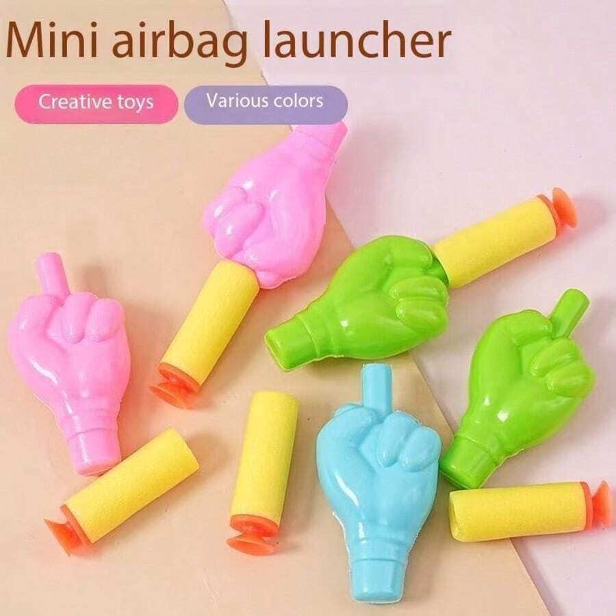 5pcs Mini Portable Air Soft Bullet Launcher Toy, Lightweight Design, Fun Interactive Toy With Soft Bullets, Cute Styling, Desk Game Toy, Stress Relief Shooter Toy - Multicolor - View 1