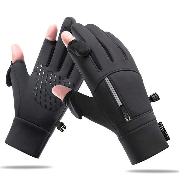Windabweisende Touchscreen-Winterhandschuhe | Warme und kältebeständige Handschuhe für Herren und Damen, geeignet für Radfahren, Angeln und Laufen, mit Klappfingern