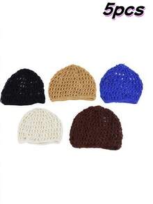 4个装发网，睡眠发网，头套，包头帽，长直卷假发帽，黑色网眼，包头，钩编，波浪卷，厨师帽，发髻，提拉带，针织，缝制，适合女性，芭蕾舞睡帽，睡眠帽 - 彩色 - 查看 11